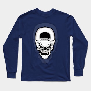 White skull t shirt design with 10% opacity background Long Sleeve T-Shirt
